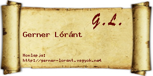 Gerner Lóránt névjegykártya